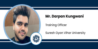 Suresh Gyan Vihar University, Jaipur, Training Officer: Mr. Darpan Kungwani Interview